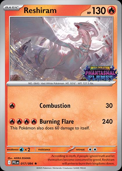 Phantasmal Flames Reshiram [Stamped] Pokémon card